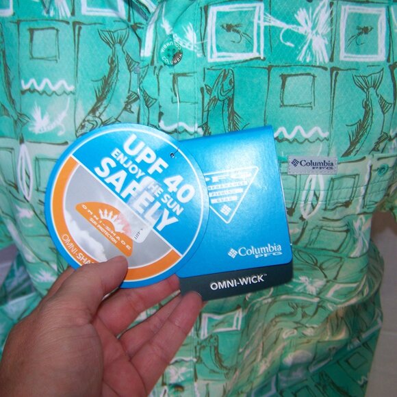 Columbia NWT Button Down Short Sleeve Fishing Shirt Sz M - Picture 5 of 9